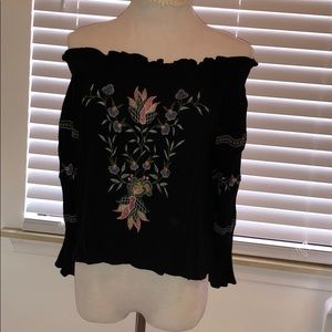 American Eagle off-the-shoulder long sleeve top